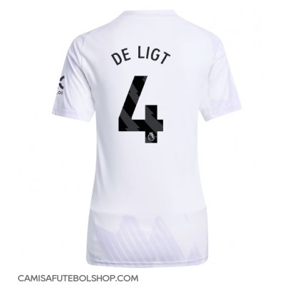 Camisa de time de futebol Manchester United Matthijs de Ligt #4 Replicas 2º Equipamento Feminina 2025-26 Manga Curta Camisa de time de futebol Manchester United Matthijs de Ligt #4 Replicas 2º Equipamento Feminina 2025-26 Manga Curta